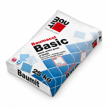 Adeziv gresie si faianta Baumit Baumacol Basic, gri, 25 kg